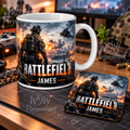 Battlefield Personalised Mug & Coaster Set | Gaming Gift for Him
