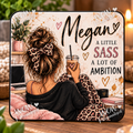 Personalised Sassy & Ambitious Coaster | Custom Name Gift