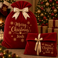 Personalised Velvet Christmas Santa Sack & Gift Bag – Custom Name PRE ORDER