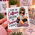 Caffeine Sarcasm & Inappropriate Thoughts Coaster | Rude Funny Gift | WOW Personalised