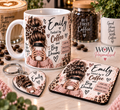 Personalised Coffee Lover Gift Set | Mug, Coaster & Heart Keyring
