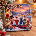 Personalised Family Snowman Christmas Coaster | Custom Names Gift