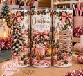 Aesthetic Christmas Vibes 20oz Skinny Tumbler | Pink Christmas Tumbler