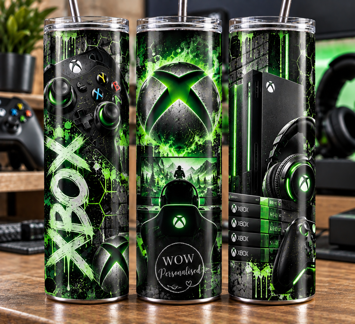 Xbox Gaming Station 20oz Skinny Tumbler | Gamer Gift Cup