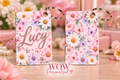 Personalised Floral Butterfly Name Key Ring | Custom Double-Sided Keyring
