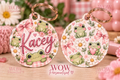 Personalised Cute Frog Name Key Ring | Round Double-Sided Keyring
