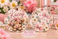Personalised Highland Cow Name Key Ring | Round Double-Sided Keyring