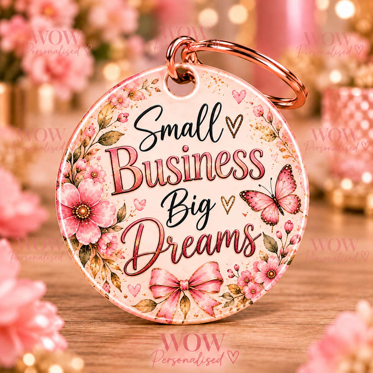 Small Business Big Dreams Key Ring | Motivational Quote Keyring