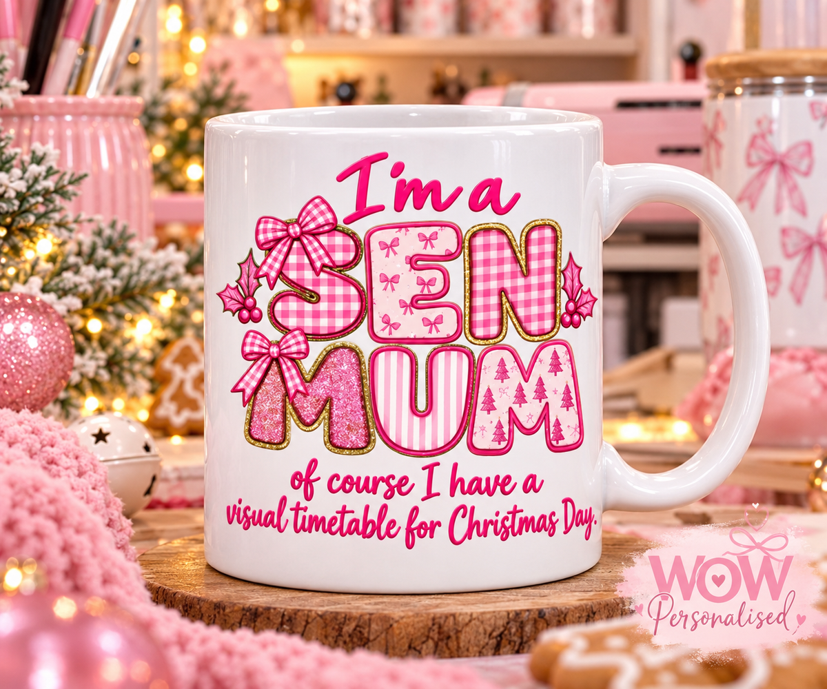 SEN Mum Christmas Mug – Visual Timetable for Christmas Day | 11oz Gift Mug